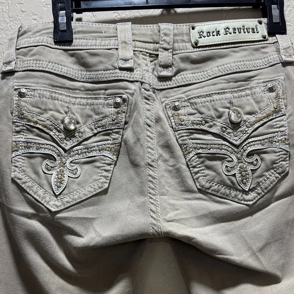 Rock Revival Women's Tan Straight Leg Jeans - Picture 4 of 10